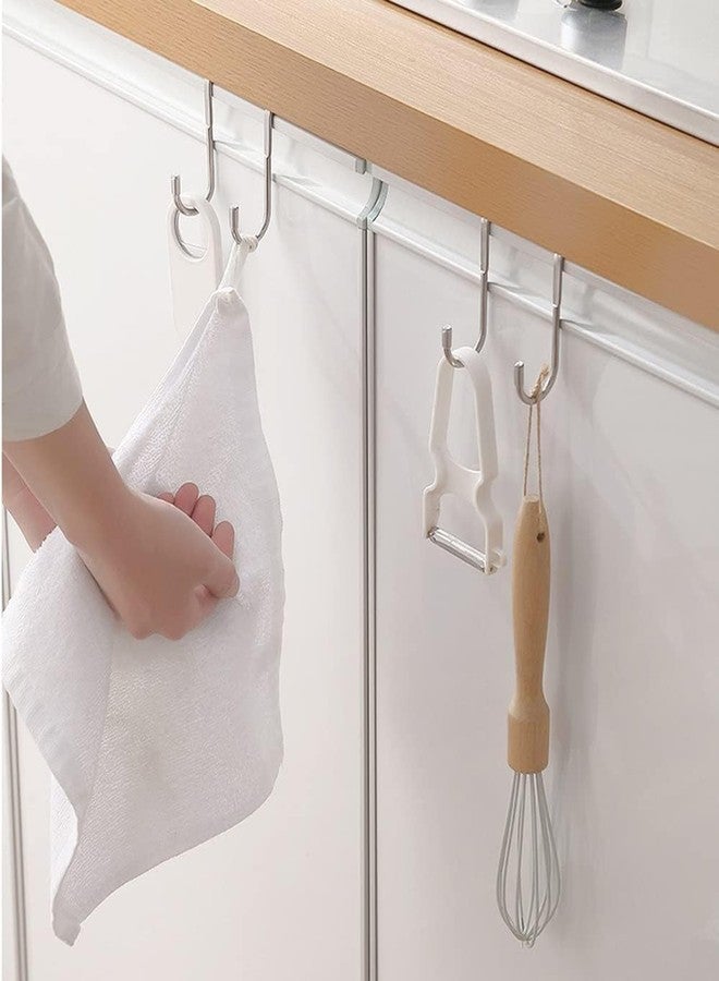 FAYBY Over Cabinet Door Drawer Double Steel S Shaped Hooks Hanging Towel Rack | Multi-Function Space Saving Hanging Clamp for Kitchen, Bathroom, Cabinet, Closet (2Psc) - Image 4