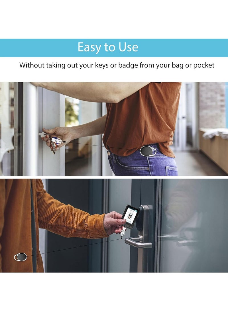 2 Pack Retractable Badge Holders Vertical Leather ID Badge Holders Waterproof ID Card Holder for Metro Card Credit Cards Access Card Driver’s Licenses and Passes - Image 4