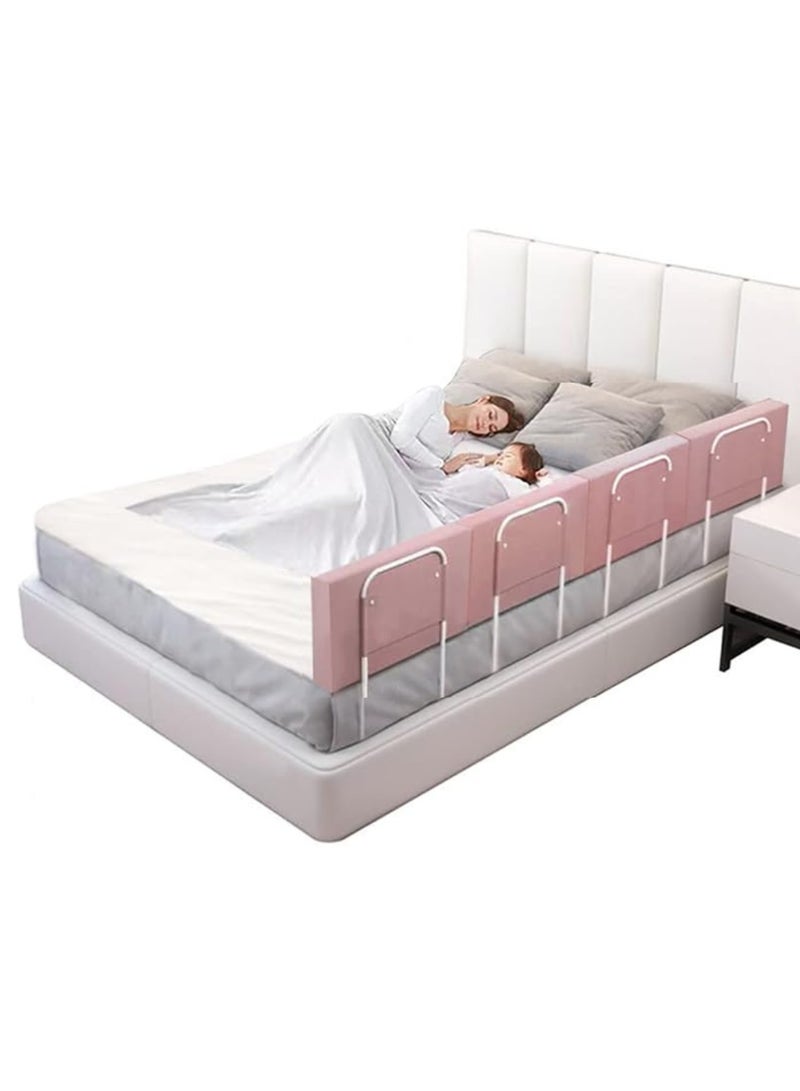Baby Bed Rail, Bed Rail Guards Toddler Bed Protector Rail with Adjustable Heights Free Combination Anti-Fall Soft Toddler Safety Fence for Bed Universal King, Pink, 2 Packs  - Image 3