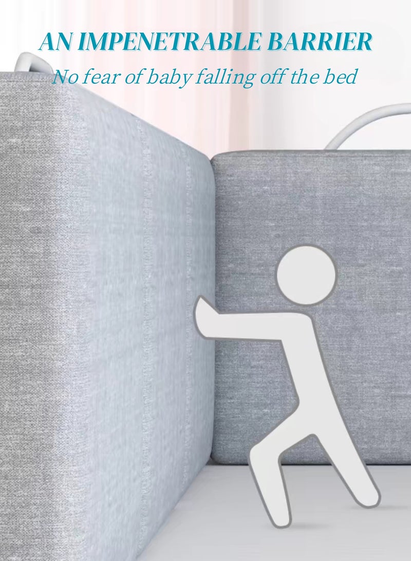 Baby Bed Rail, Bed Rail Guards Toddler Bed Protector Rail with Adjustable Heights Free Combination Anti-Fall Soft Toddler Safety Fence for Bed Universal King, Pink, 2 Packs  - Image 4