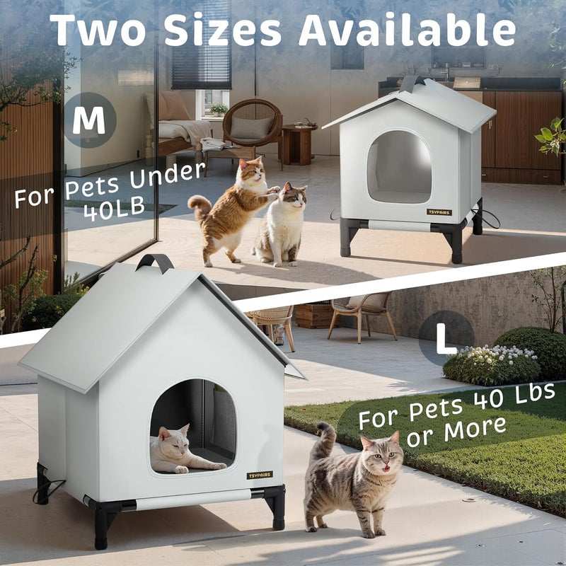 TSYPAIRS Cat House Cats - Dog Outdoor Indoor Waterproof Insulated House, Summer Cooling Cat with20 Ice Packs,Ice Pack Double Insulation for Small/Medium Cats - Image 4
