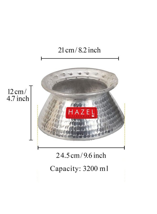 هايزل قدر هازل هاندي للطهي | قدر برياني ألومنيوم سعة 3200 مل مع غطاء | قدر هاندي ألومنيوم بلمسة نهائية مطروقة تقليدية | قدر برياني متعدد الاستخدامات - Image 4