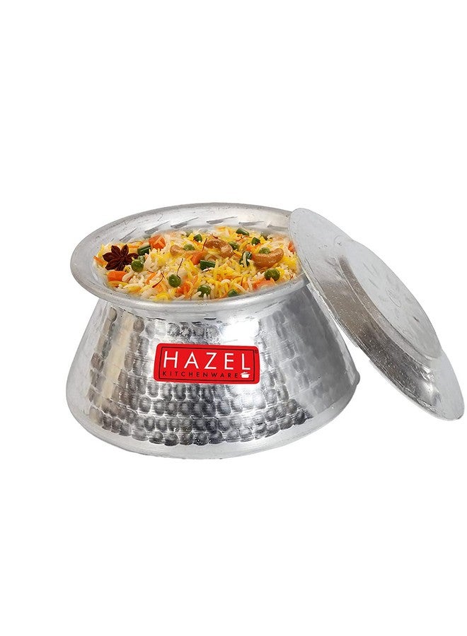 هايزل قدر هازل هاندي للطهي | قدر برياني ألومنيوم سعة 3200 مل مع غطاء | قدر هاندي ألومنيوم بلمسة نهائية مطروقة تقليدية | قدر برياني متعدد الاستخدامات - Image 5