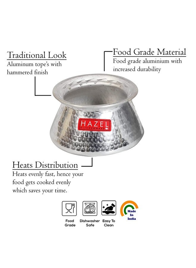 هايزل قدر هازل هاندي للطهي | قدر برياني ألومنيوم سعة 3200 مل مع غطاء | قدر هاندي ألومنيوم بلمسة نهائية مطروقة تقليدية | قدر برياني متعدد الاستخدامات - Image 3