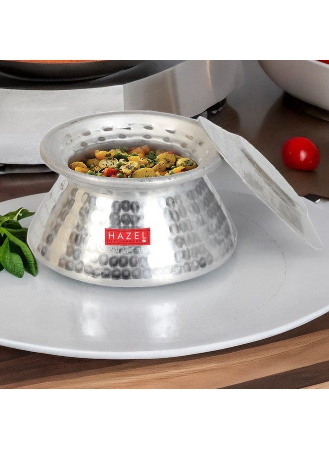 هايزل قدر هازل هاندي للطهي | قدر برياني ألومنيوم سعة 3200 مل مع غطاء | قدر هاندي ألومنيوم بلمسة نهائية مطروقة تقليدية | قدر برياني متعدد الاستخدامات - Image 2