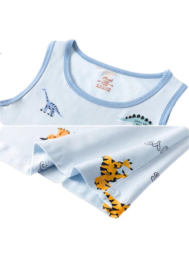 Top melon سترة دنج غواجوا للأطفال من مودال للأولاد صيفية رقيقة وقابلة للتنفس سترة كتف متقاطعة سترة للأولاد يمكن ارتداؤها في الخارج بيضاء+زرقاء 150 - Image 1