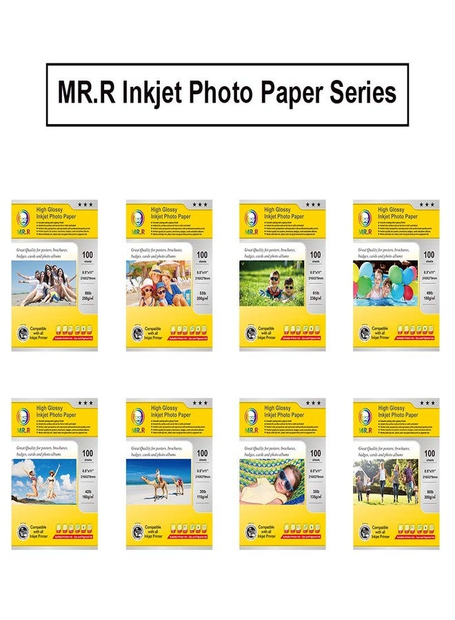 MR.R Single Side High Glossy Inkjet Photo Paper Letter Size 8.5"x11" with 100 sheets per pack 135gsm 35LB - Image 3