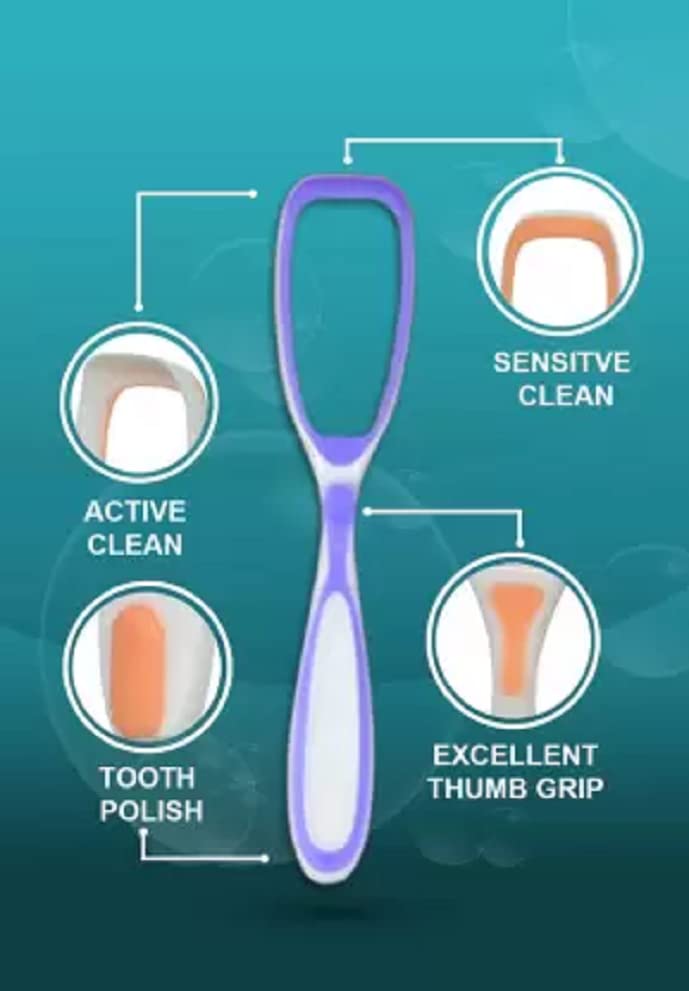 Elecsera Soft Double Action Tongue Cleaner Scrapper For Kids and Adults With Travel Capsule Plastic Tooth brush paste holder flexible design for health, Oral care tool Easy To use 5pcs - Image 3