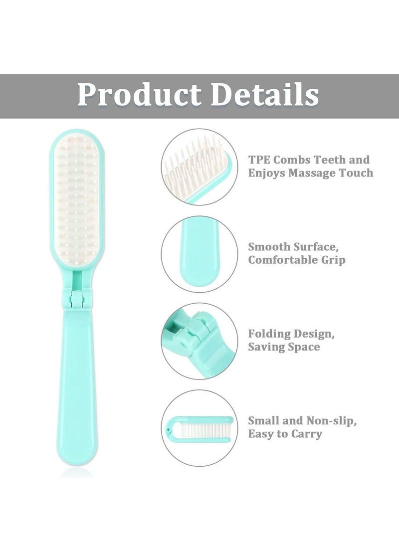Excefore Hair Brush, 4pcs Folding Mini Portable Collapsable Combs Pocket Hair Brush for All Hair Types for Women Men Family Travel - Image 2