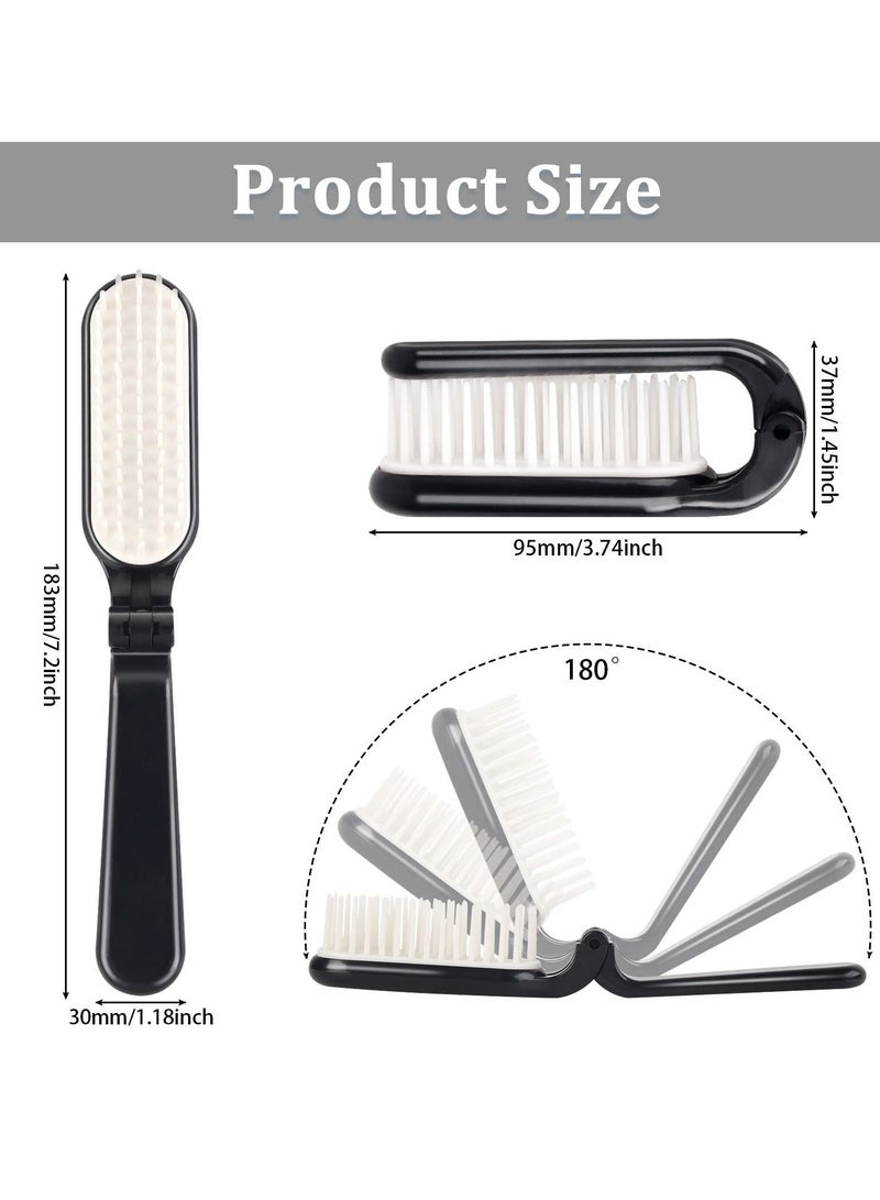 Excefore Hair Brush, 4pcs Folding Mini Portable Collapsable Combs Pocket Hair Brush for All Hair Types for Women Men Family Travel - Image 3