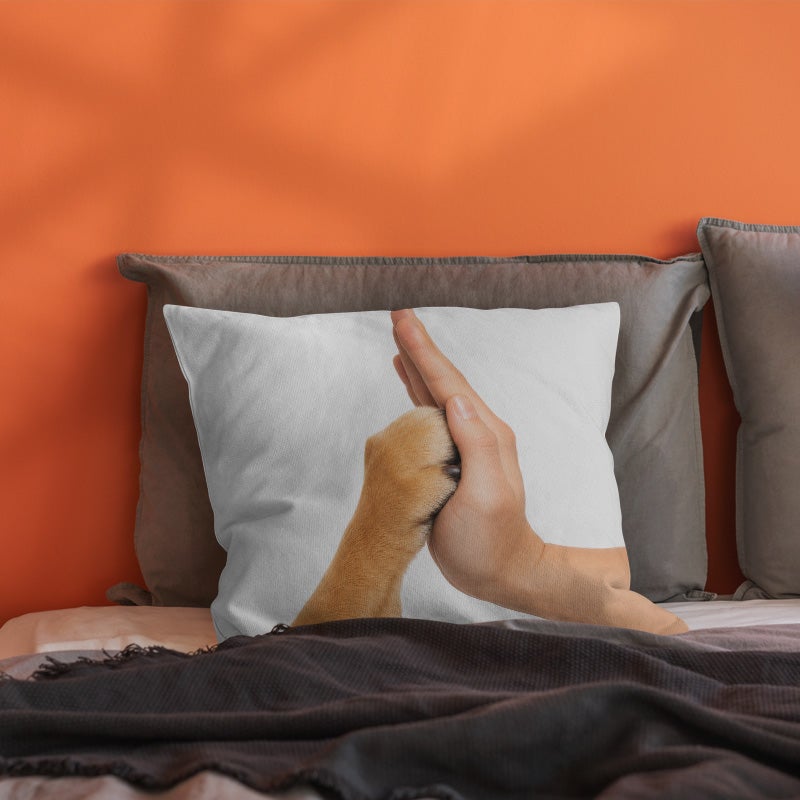 غطاء وسادة ديكوري بطبعة يد وكف كلب تصميم مرح لتزيين الأريكة وغرفة النوم كهدية مميزة - Image 5
