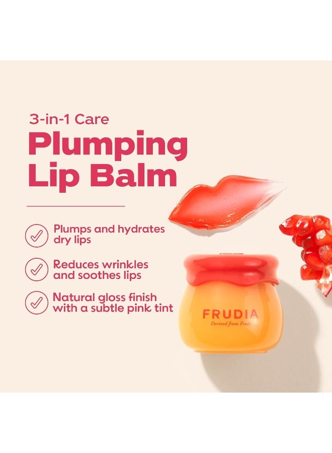 frudia Pomegranate Honey 3-in-1 Lip Balm 10ml — Moisturizing, Plumping & Tinted Lip Care — Glossy Hydrating Lip Balm for Soft, Smooth Lips, 0.33 oz - Image 2