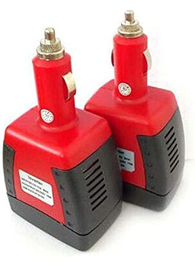 الكبريت محول شاحن تيار متردد + يو إس بي 5 فولت، عاكس طاقة 12 فولت تيار مستمر 150 واط إلى 110/220 فولت للسيارة