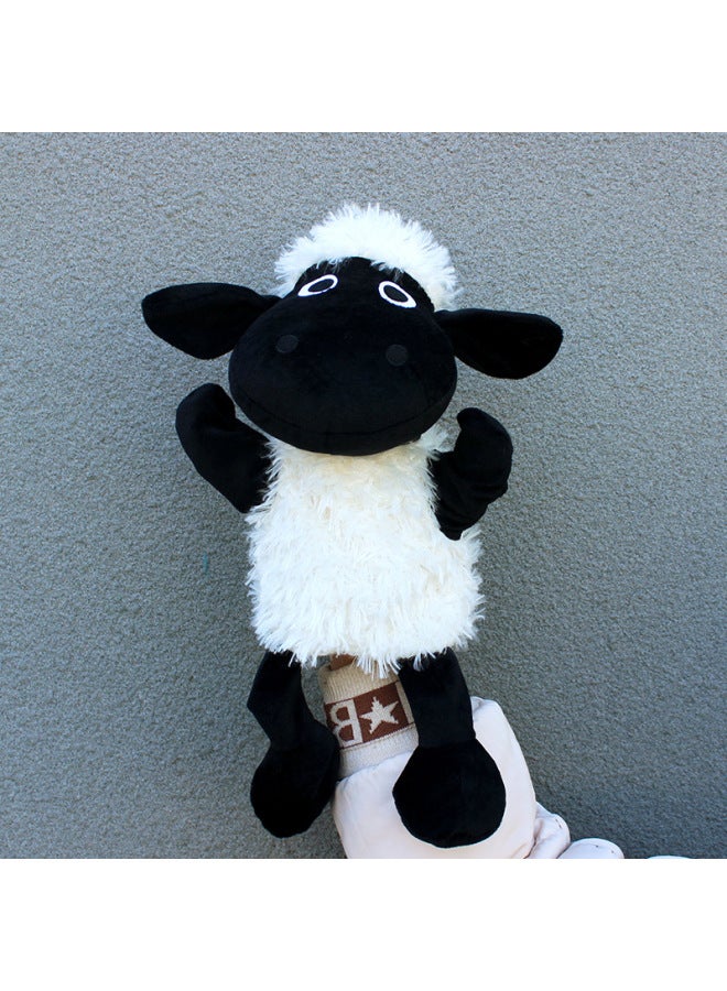 Full-body Hand Doll Toy Animal Gloves Doll Open Mouth Ventroll Doll Parent-child Interactive Performance Early Childhood Education-Color:Sheep-Height:30cm Large Hand Puppet  - Image 1