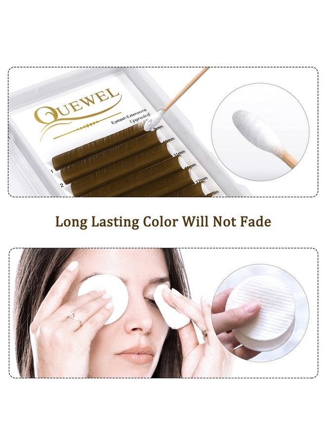 QUEWEL Easy Fan Volume Lashes 07 D Curl Brown Volume Lash Extensions 916mm Mixed Lash Tray Color Lashes Extension Self Fanning 2D10D Volume Eyelash Extensions by QUEWEL (Brown 007 D 916mm) - Image 4