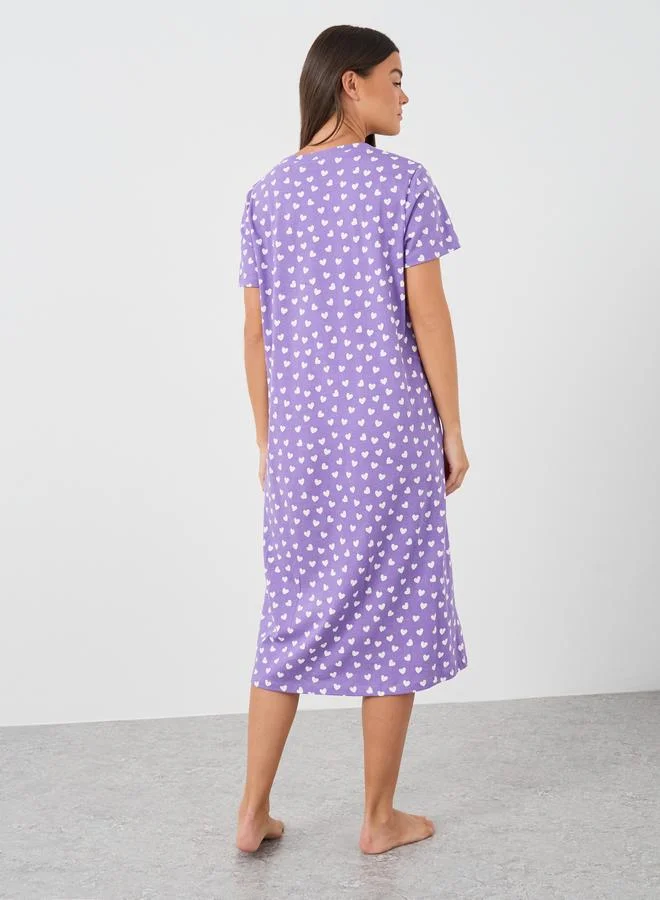 Styli Active Eco Earth Graphic Hem Printed Oversized Shorts