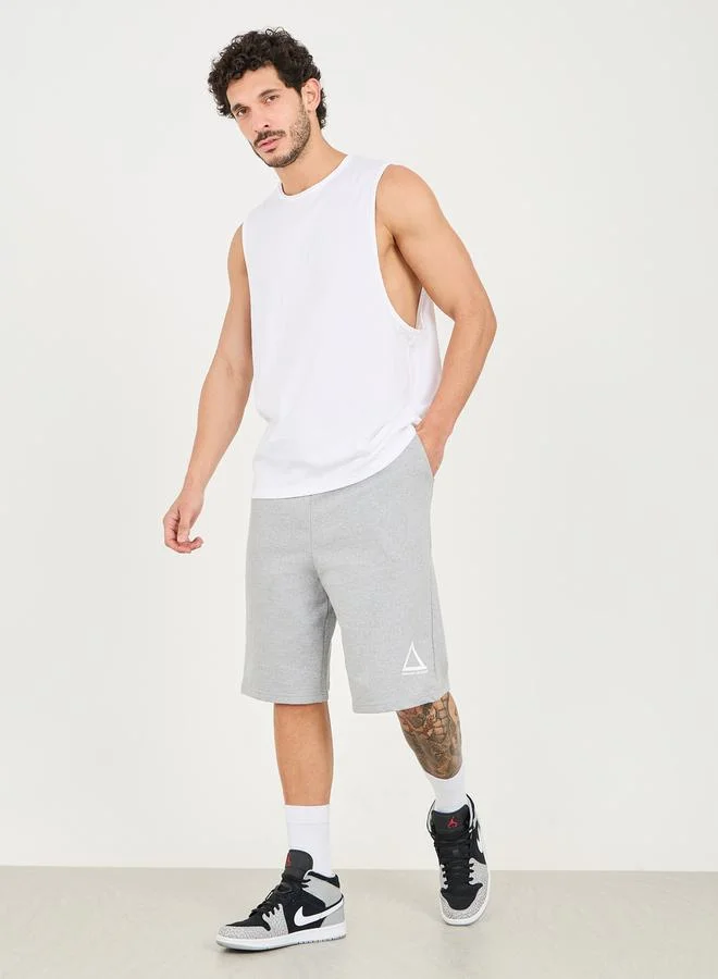 ستايلي Eco Earth Graphic Printed Melange Oversized Athleisure Shorts