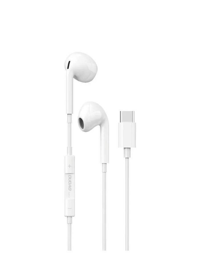 Dudao X14PROT-W1 in-ear headphones with C TYPE connector white - Image 1