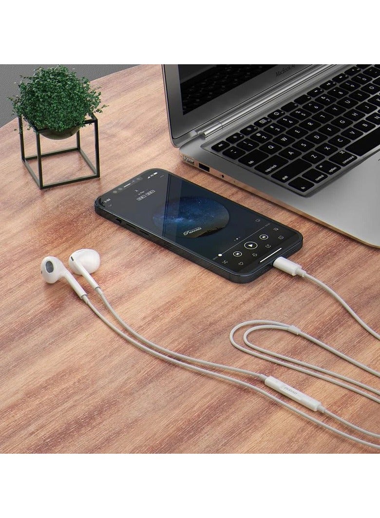 Dudao X14PROT-W1 in-ear headphones with C TYPE connector white - Image 3