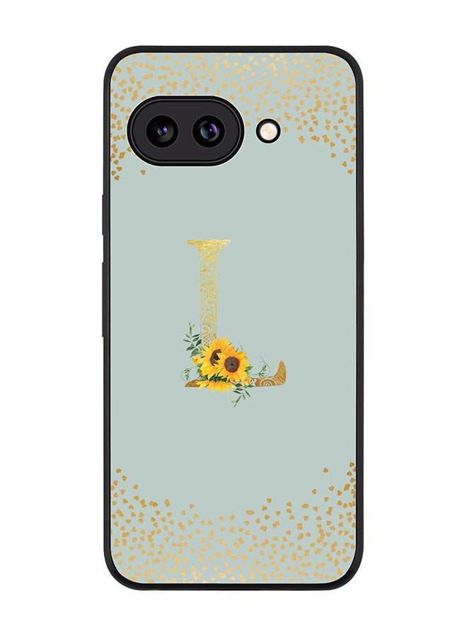 Stylizedd For Google Pixel 9a Case,Slim fit Camera Protection, Shockproof Thin Phone cover  - Custom Floral Monogram - L  (Light Grey )