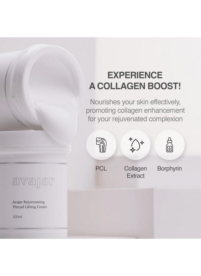 Avajar Thread Cream Firming Face Cream With Collagen For Extremely Dry Skin Korean Skin Care Moisturizing Facial Cream Self Care Night Cream For Neck Firming & Tightening (100Ml / 3.38 Fl Oz)  - Image 4