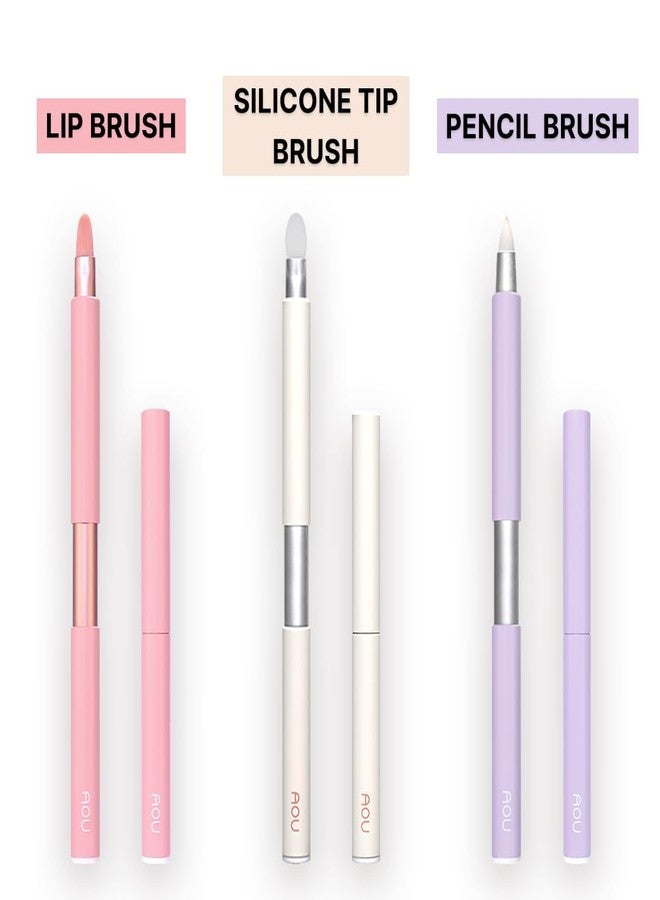 AOU PENCIL BRUSH Compact & Retractable Design for Easy Carry with Pointed Tip for Various Uses, Valentine's Day Gifts for Woman - Image 5