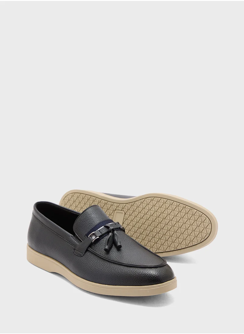 Robert Wood Tassel Detail Smart Casual Slip Ons