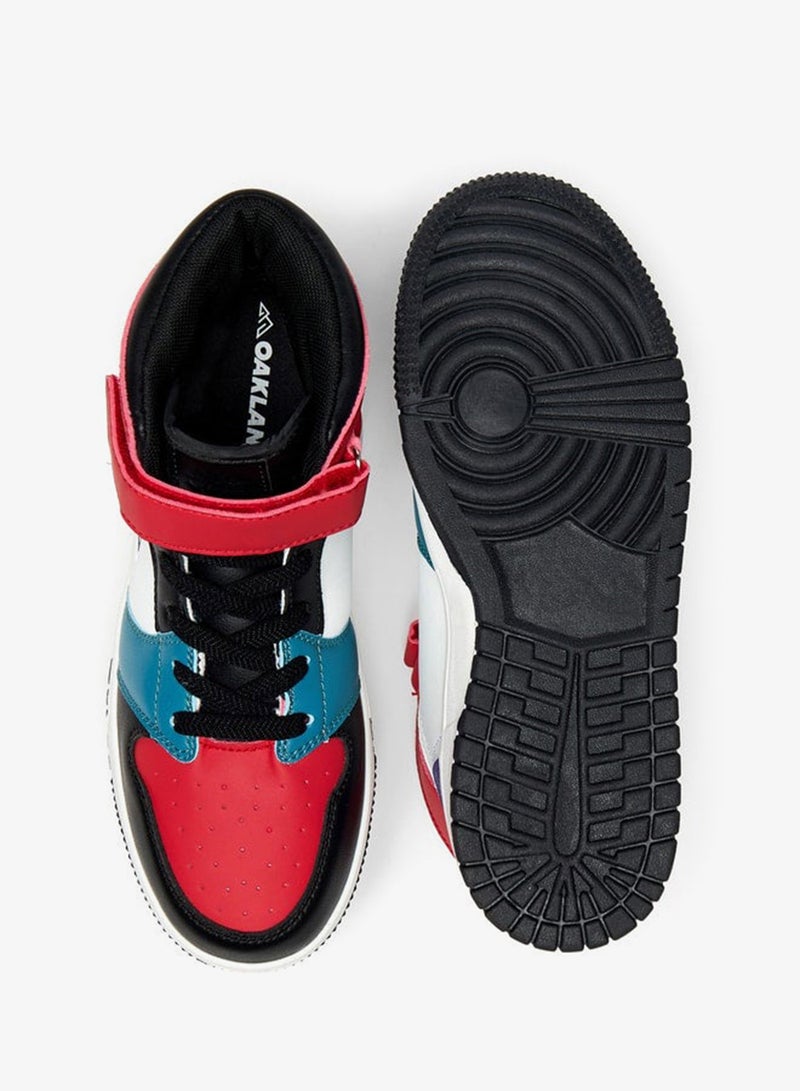 Oaklan by Shoexpress Boys Panelled High-Top Sports Shoes With Hook And Loop Closure - Image 4
