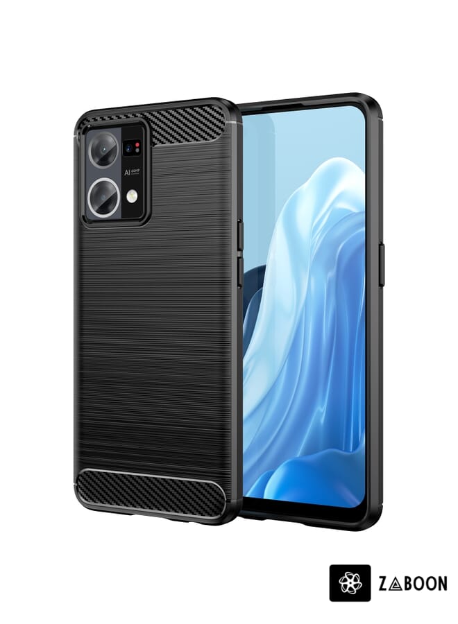 Zaboon Protective Case Cover For OPPO F21 Pro Brushed Texture Carbon Fiber TPU - Image 1
