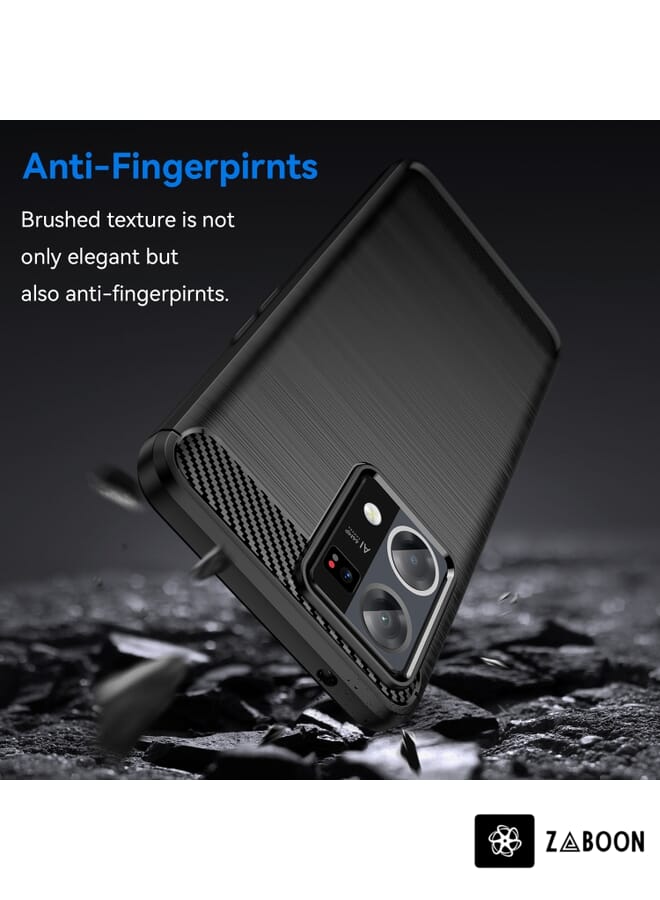 Zaboon Protective Case Cover For OPPO F21 Pro Brushed Texture Carbon Fiber TPU - Image 3