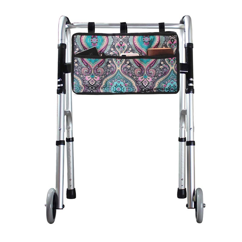QEES Walker Bag Walker Accessories for Elderly Walker Basket Walker Tray for Folding Walkers Rollator or Scooter Wheelchair Bag for Seniors Provides Hands Free Storage for Handicap Disabled Green 