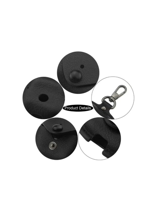 AirPods 3rd Generation Case (2021), Leather Protective Case Skin Cover with Keychain and Lock for Apple Airpods 3 Case Women Men (Black) - Image 2