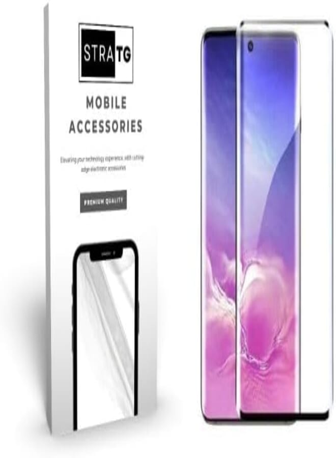 StraTG Samsung S20 Ultra Glass Screen Protector - Crystal Clear Protection for Your Smartphone Display - Black Frame