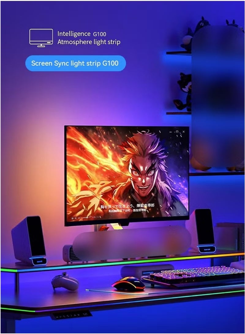 JAKTK Monitor Led Backlight 24 Inch Led Strip Lights Sync with Screen Color or Music RGB Computer Light Bar Behind Monitor Supports Pc or Mac - Image 3