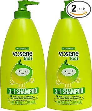 Vosene TWO PACKS of Vosene Kids 3 in 1 Conditioning Shampoo Head Lice Repellent 250ml - Image 1