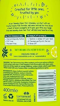Vosene TWO PACKS of Vosene Kids 3 in 1 Conditioning Shampoo Head Lice Repellent 250ml - Image 2