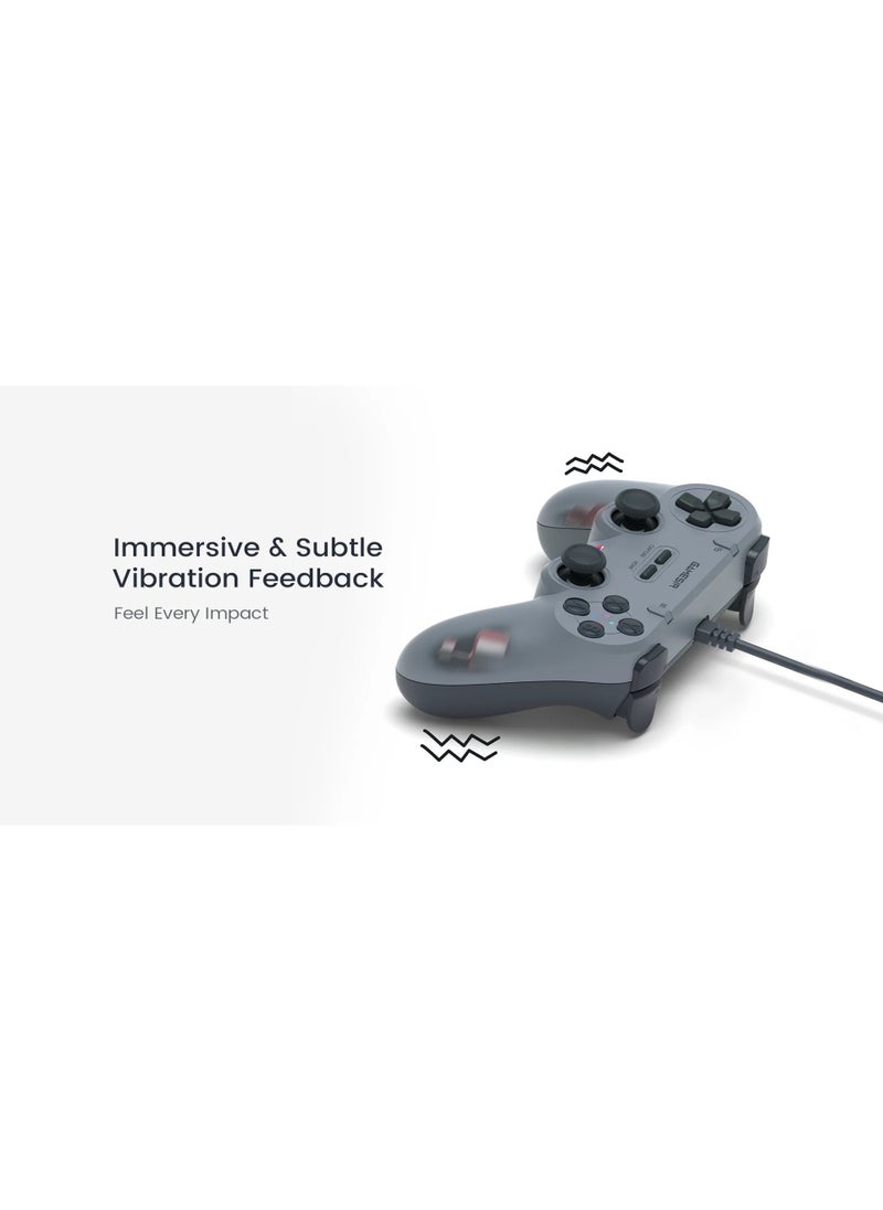 Classic Gamepad GameSir Tegenaria Lite Wired Game Controller for Switch, Android, iOS, PC, Steam With Retro 90s Design, Hall Effect Sticks, 1000Hz Polling Rate, Dual Rumble Motors, Mappable Back Buttons, Ultra-Low Latency, Ergonomic Design -Serene