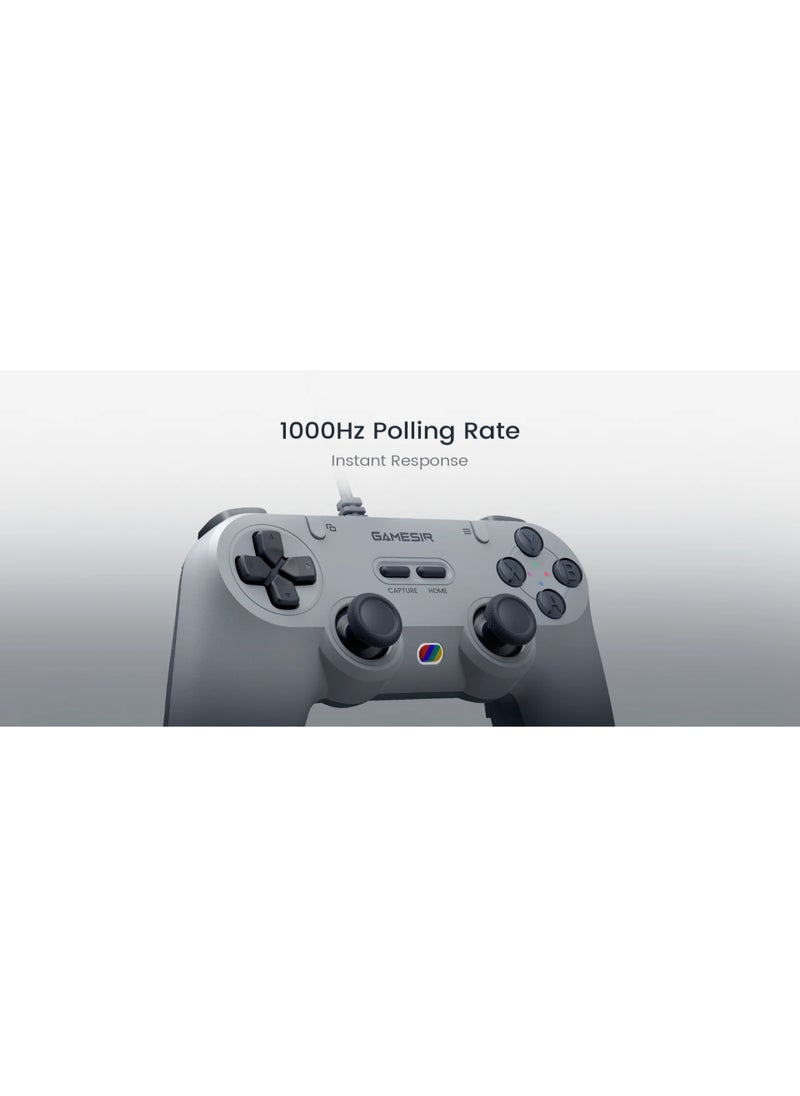Classic Gamepad GameSir Tegenaria Lite Wired Game Controller for Switch, Android, iOS, PC, Steam With Retro 90s Design, Hall Effect Sticks, 1000Hz Polling Rate, Dual Rumble Motors, Mappable Back Buttons, Ultra-Low Latency, Ergonomic Design -Serene