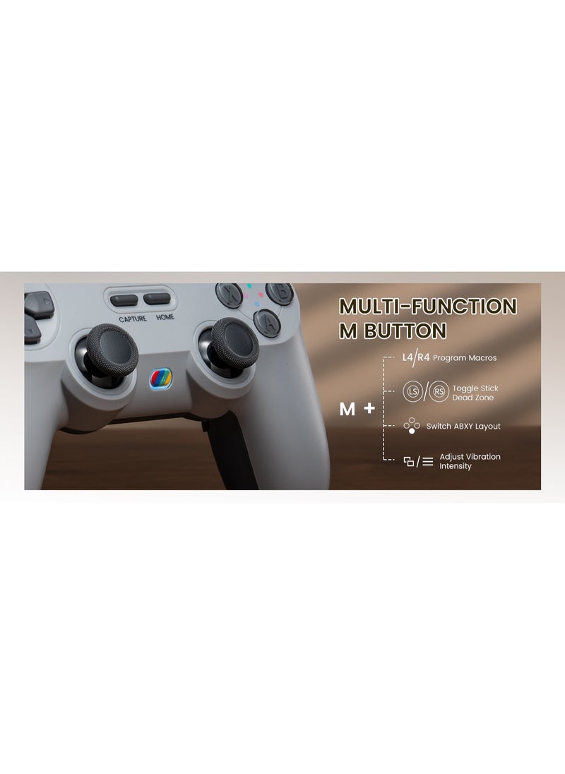 Classic Gamepad GameSir Tegenaria Lite Wired Game Controller for Switch, Android, iOS, PC, Steam With Retro 90s Design, Hall Effect Sticks, 1000Hz Polling Rate, Dual Rumble Motors, Mappable Back Buttons, Ultra-Low Latency, Ergonomic Design -Serene