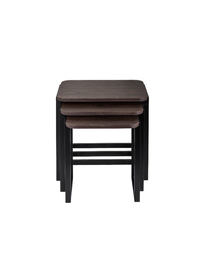 evistar 3-piece coffee table set made of high-quality Turkish wood with a modern design - Image 2