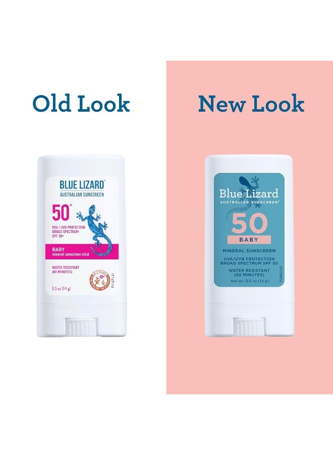 Blue Lizard BABY Mineral Sunscreen Stick with Zinc Oxide, SPF 50+, Water Resistant, UVA/UVB Protection - Easy to apply, Fragrance Free, .5 oz - Image 4