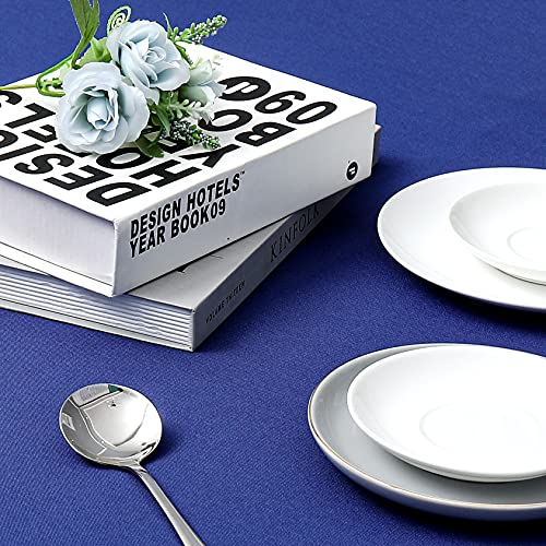 Wewoch Royal Blue Rectangle Tablecloth Water Resistant Washable Polyester Table Cloth for Dining,Kitchen, Parties Weddings and Outdoor Use 52 Inch by 70 Inch - Image 2
