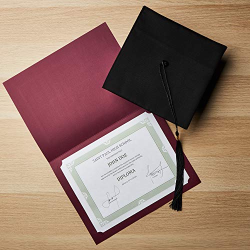 Limited Papers (TM). Certificate Folder, Cover, 9.5 x 12.3/4 Inch Folded, with Die Cut Corners, Designed to Hold Letter Size 8.5 x 11 Inch, 8" x 10", and A4 (8.27" x 11.66") (Burgundy) (5 Pcs.) - Image 1