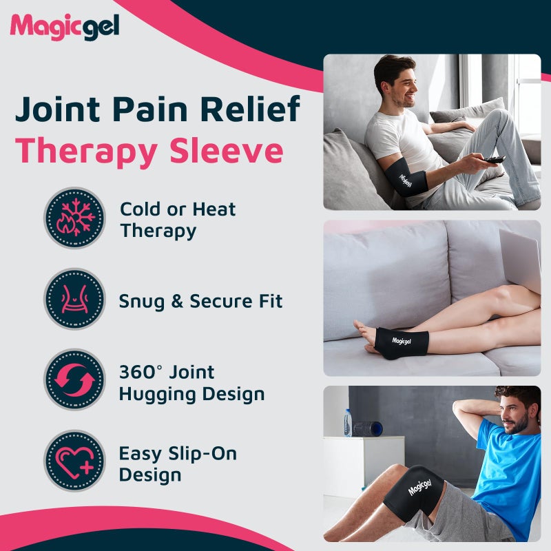 Magic Gel Elbow Ice Pack Wrap â€“ Reusable Knee and Arm Sleeve - Hot & Cold Freeze Therapy Wrap for Targeted Areas â€“ Compact Compression Fit for Knees, Calf, Joints, Tennis - Image 2