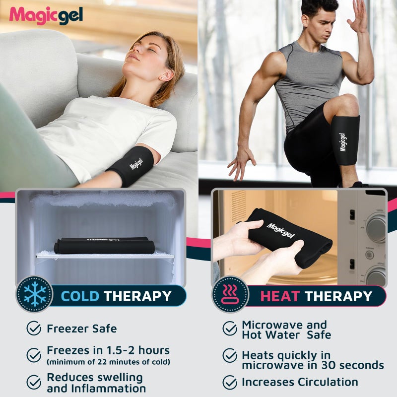 Magic Gel Elbow Ice Pack Wrap â€“ Reusable Knee and Arm Sleeve - Hot & Cold Freeze Therapy Wrap for Targeted Areas â€“ Compact Compression Fit for Knees, Calf, Joints, Tennis - Image 4
