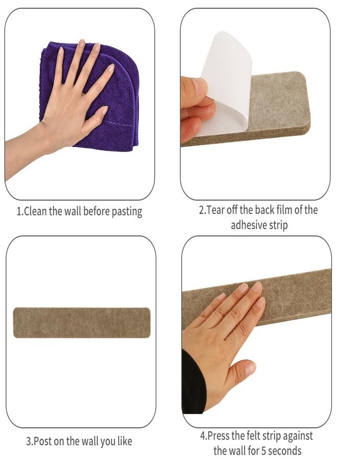 Vuzvuv 8Pcs Brown Mix Colors Cork Board Bar Strips with 50 Pushpins & Sticky Notes, Self-Adhesive Bulletin Board Strips No Damage for Wall, Felt Pin Board for Paste Notes, Office Decor - Image 3