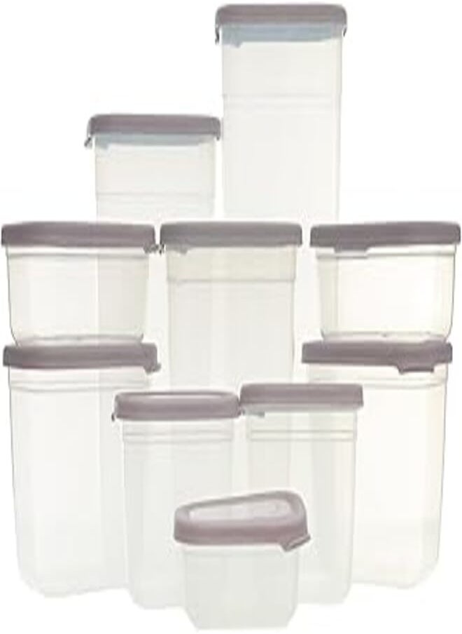 AKSA - Aksa My Fridge High Container Set, 10-Pieces, Mauve - Image 1