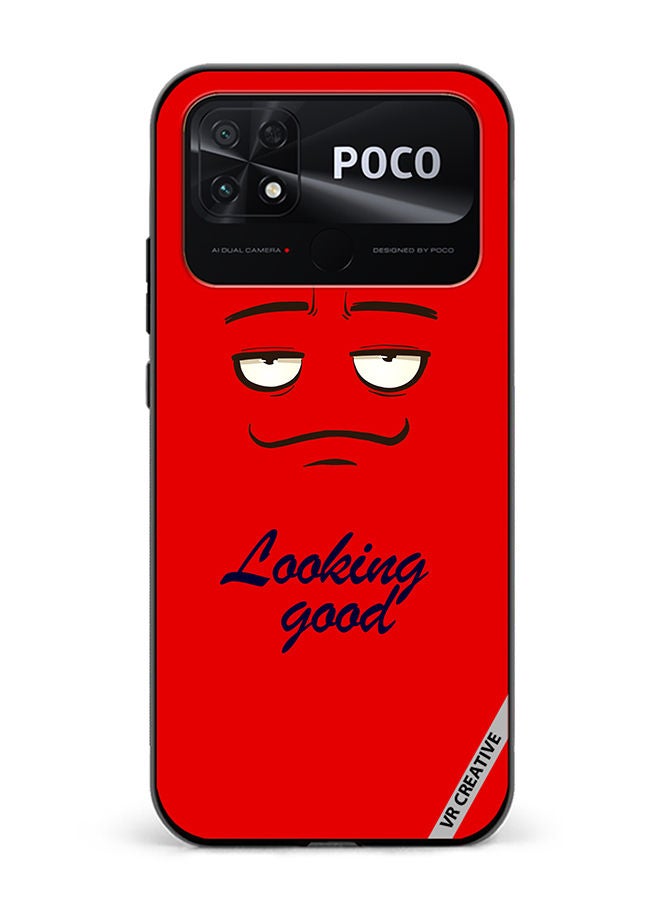 VR CREATIVE Protective Case Cover For Xiaomi Poco C40 Looking Good Face Design Multicolour - Image 1