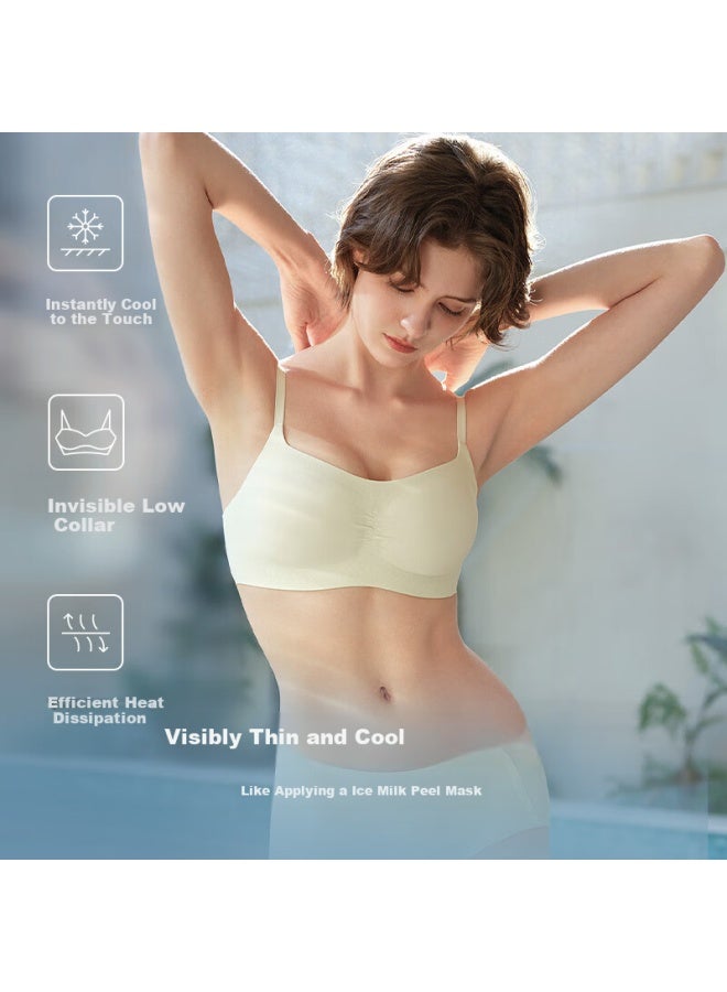 Ubras Seamless Lightly Padded Bralette Invisible Traceless Bra Women's Foundation Liquid Bare Back Hook - Image 3