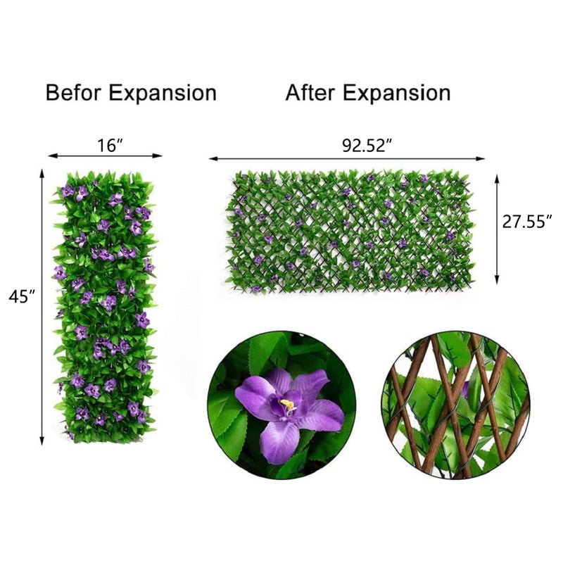 DOEWORKS Expandable Fence Privacy Screen for Balcony Patio Outdoor, 2PCS Faux Ivy Fencing Panel for Backdrop Garden Backyard Home Decorations - Image 2